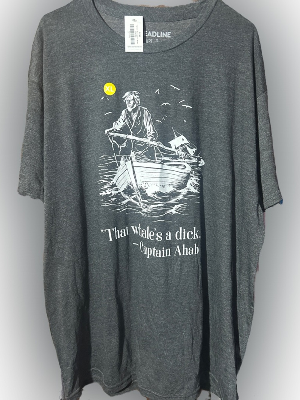 Men’s Charcoal Graphic T-Shirt - That Whale's a Dick